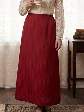 Krista Larson Silk Taffeta Striped Midi Skirt Ruffle OS Unique Art To Wear Artsy